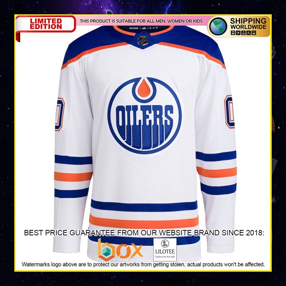 NEW Edmonton Oilers Adidas Custom Royal Premium Hockey Jersey 11