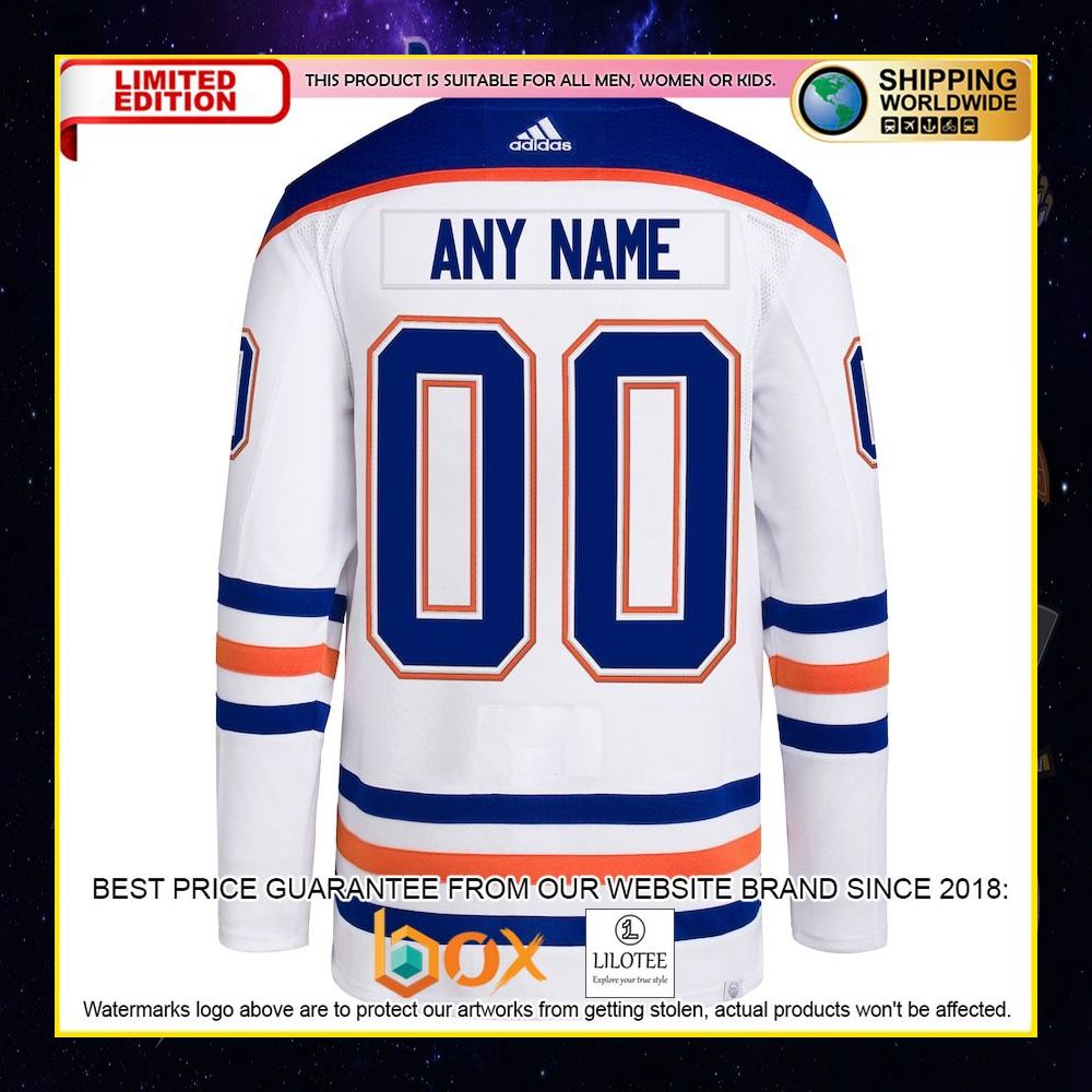 NEW Edmonton Oilers Adidas Custom Royal Premium Hockey Jersey 12