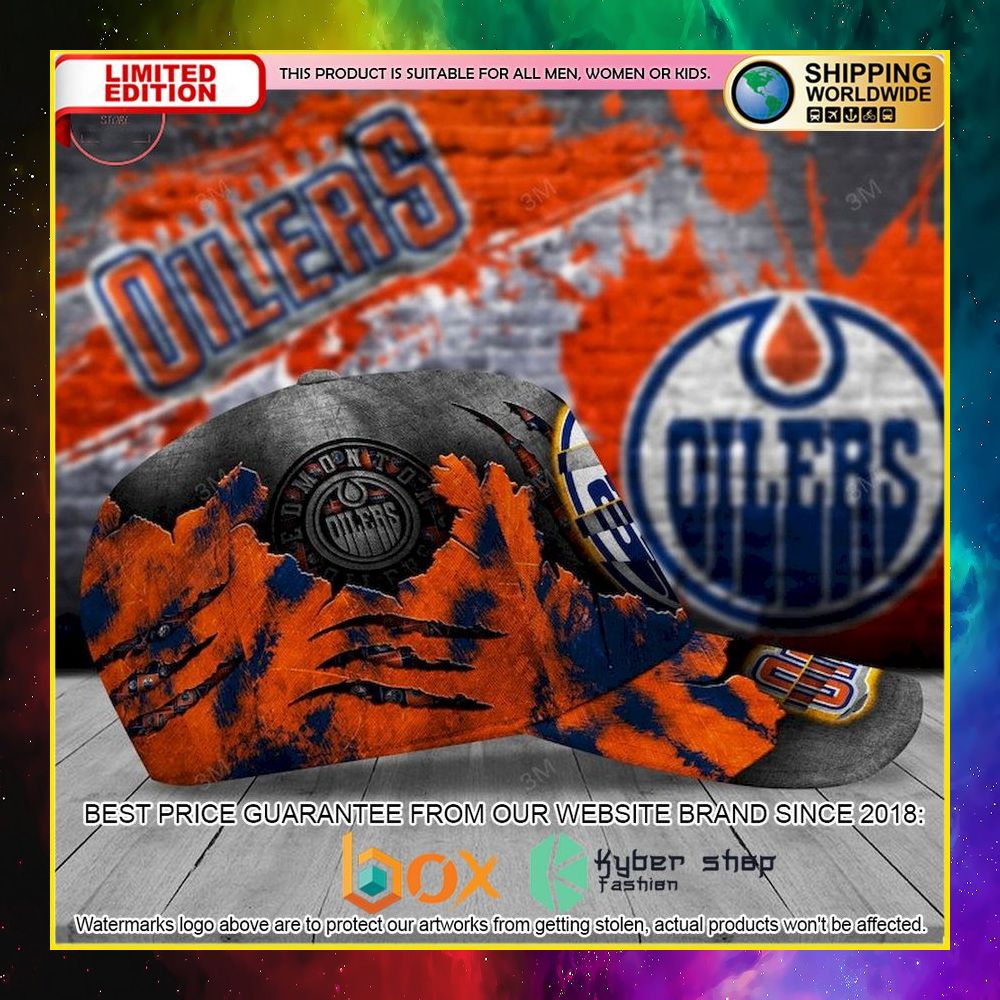 NEW Edmonton Oilers Skull NHL Custom Name Cap Hat 6