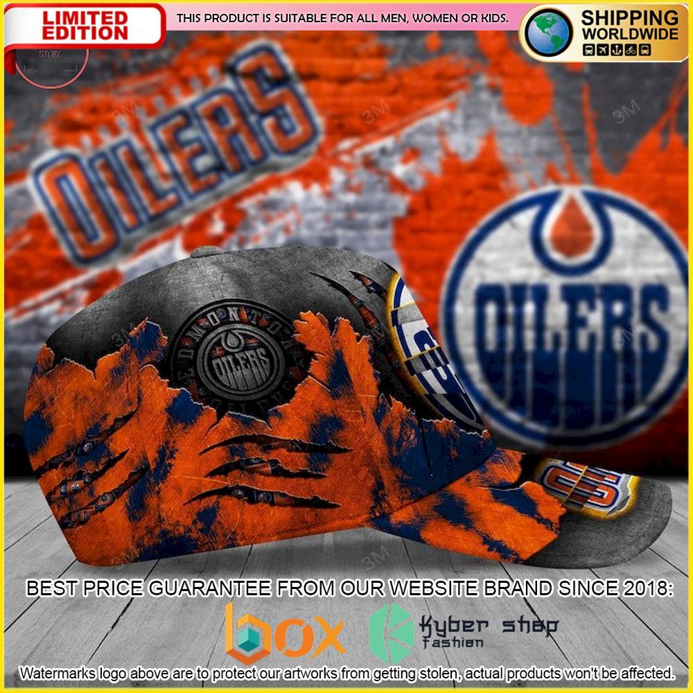 NEW Edmonton Oilers Skull NHL Custom Name Cap Hat 3