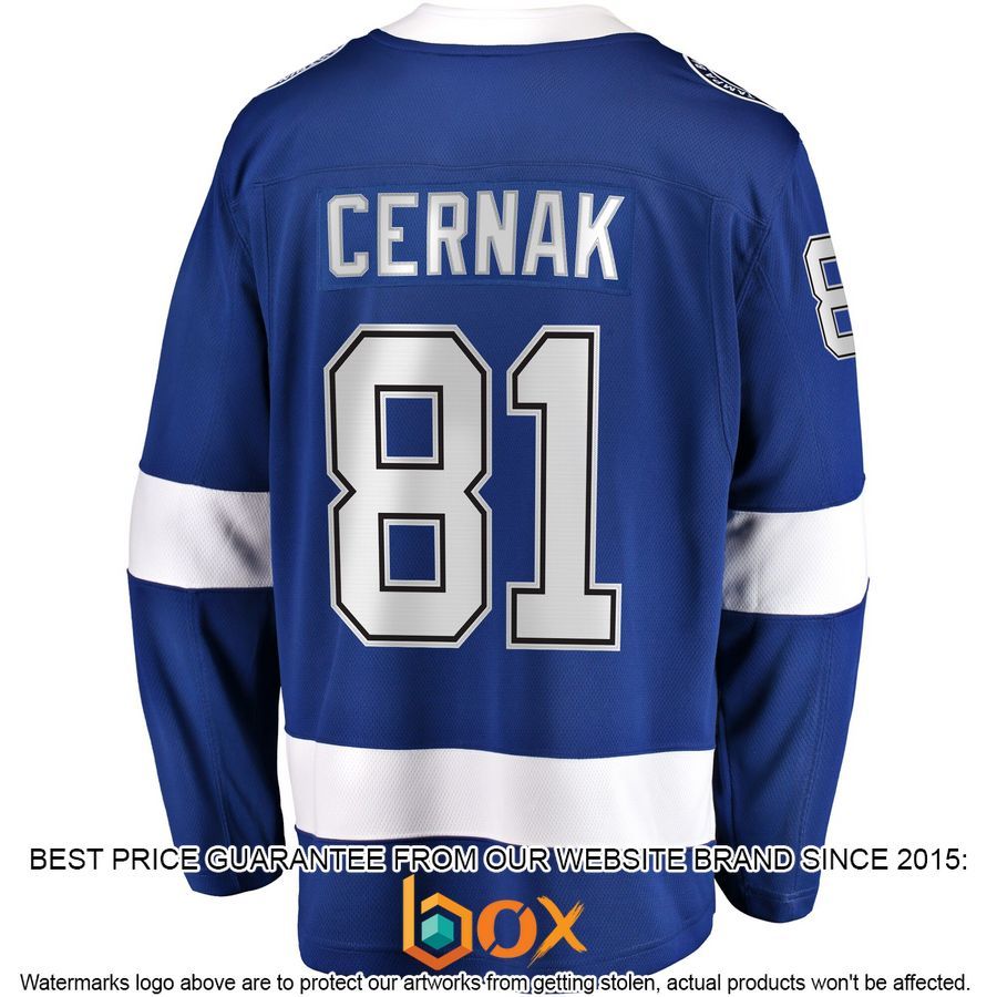 NEW Erik Cernak Tampa Bay Lightning Home Player Blue Hockey Jersey 3