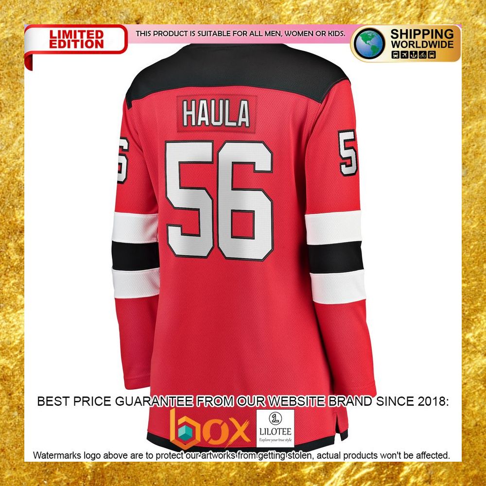 NEW Erik Haula New Devils Women's Home Player Red Hockey Jersey 7