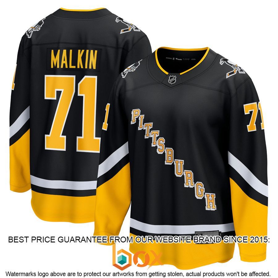 NEW Evgeni Malkin Pittsburgh Penguins 2021/22 Alternate Premier Player Black Hockey Jersey 1
