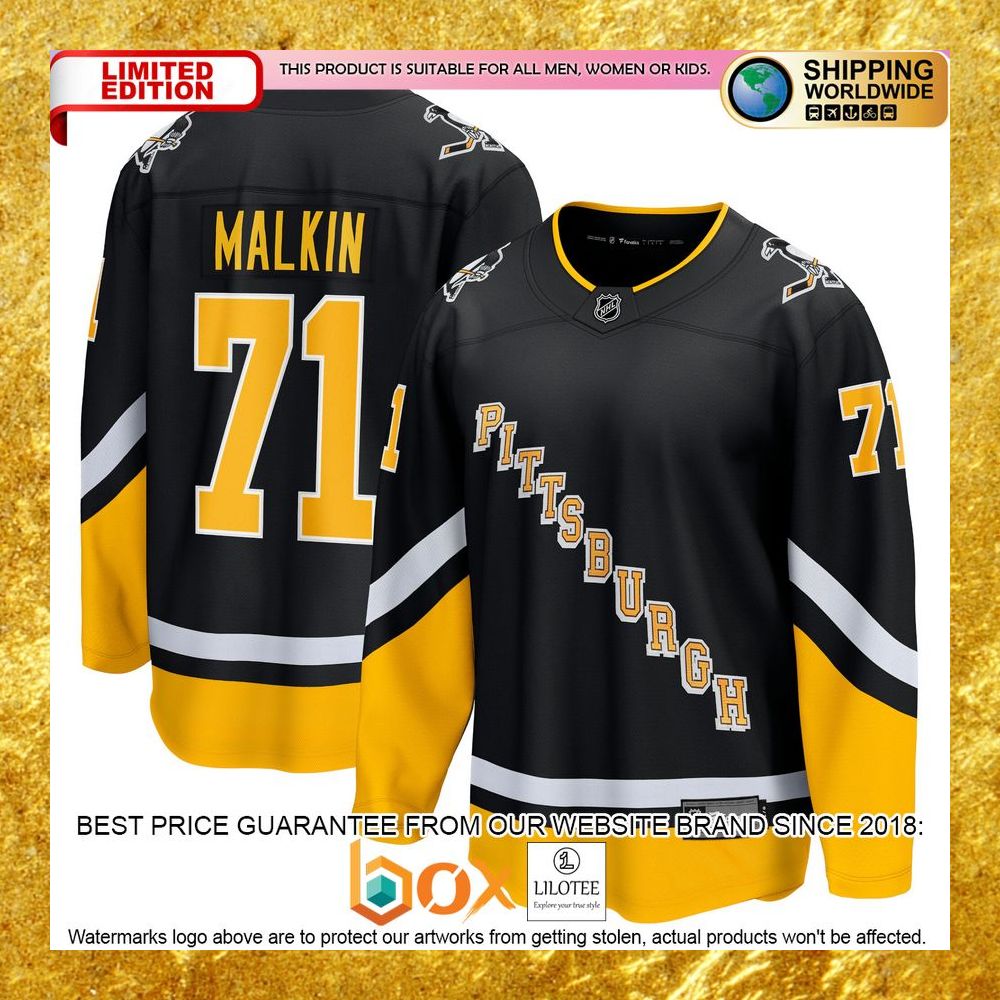 NEW Evgeni Malkin Pittsburgh Penguins 2021/22 Alternate Premier Player Black Hockey Jersey 5
