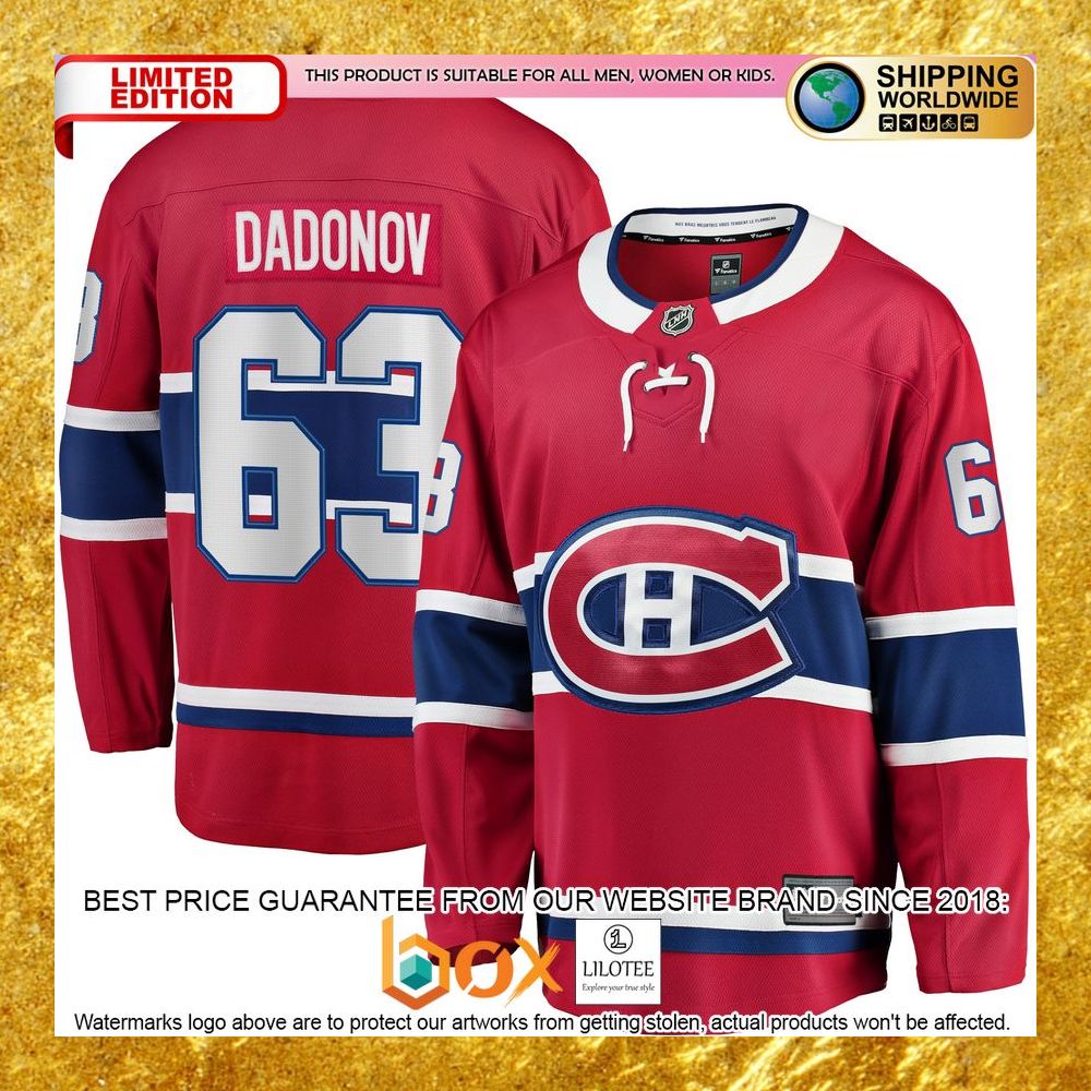 NEW Evgenii Dadonov Montreal Canadiens Home Player Red Hockey Jersey 8
