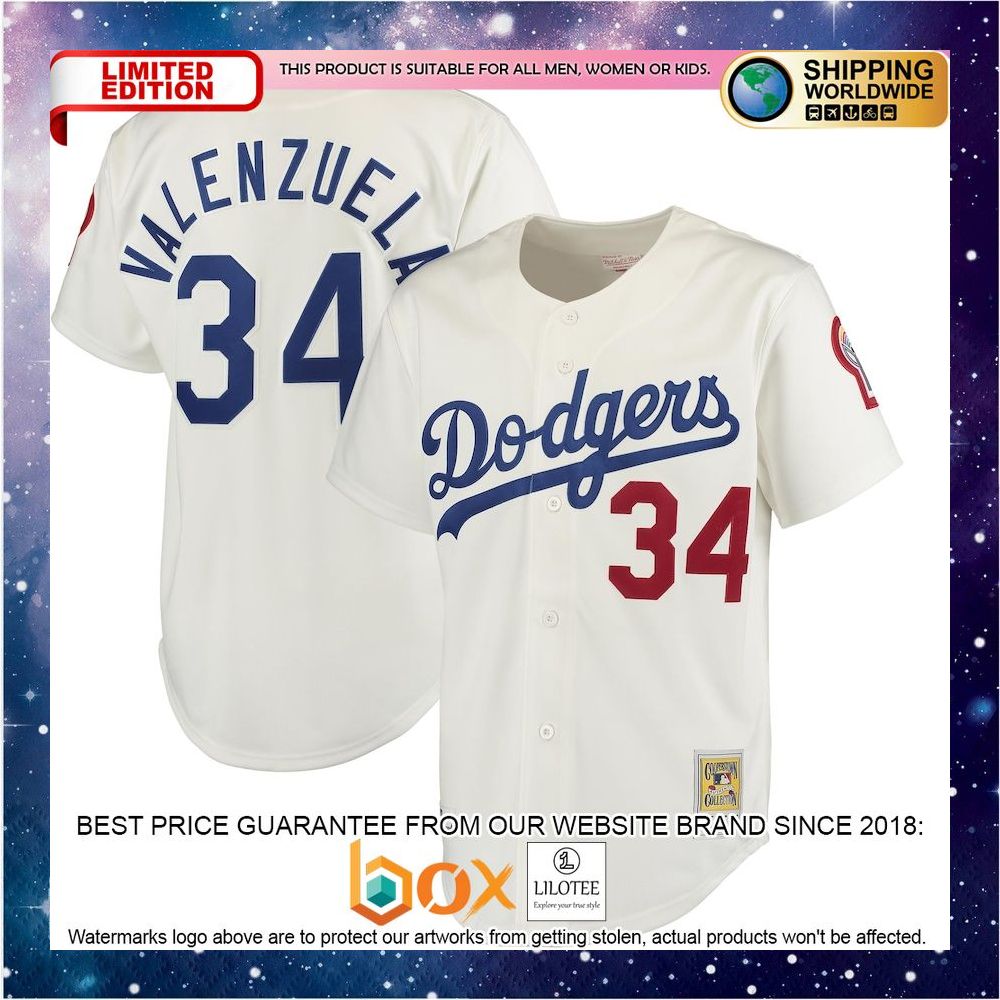 NEW Fernando Valenzuela Los Angeles Dodgers Mitchell & Ness Authentic White Baseball Jersey 1