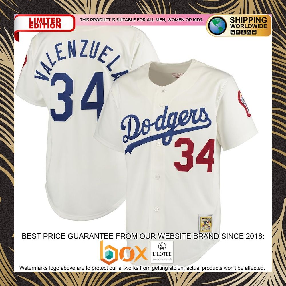 NEW Fernando Valenzuela Los Angeles Dodgers Mitchell & Ness Authentic White Baseball Jersey 4