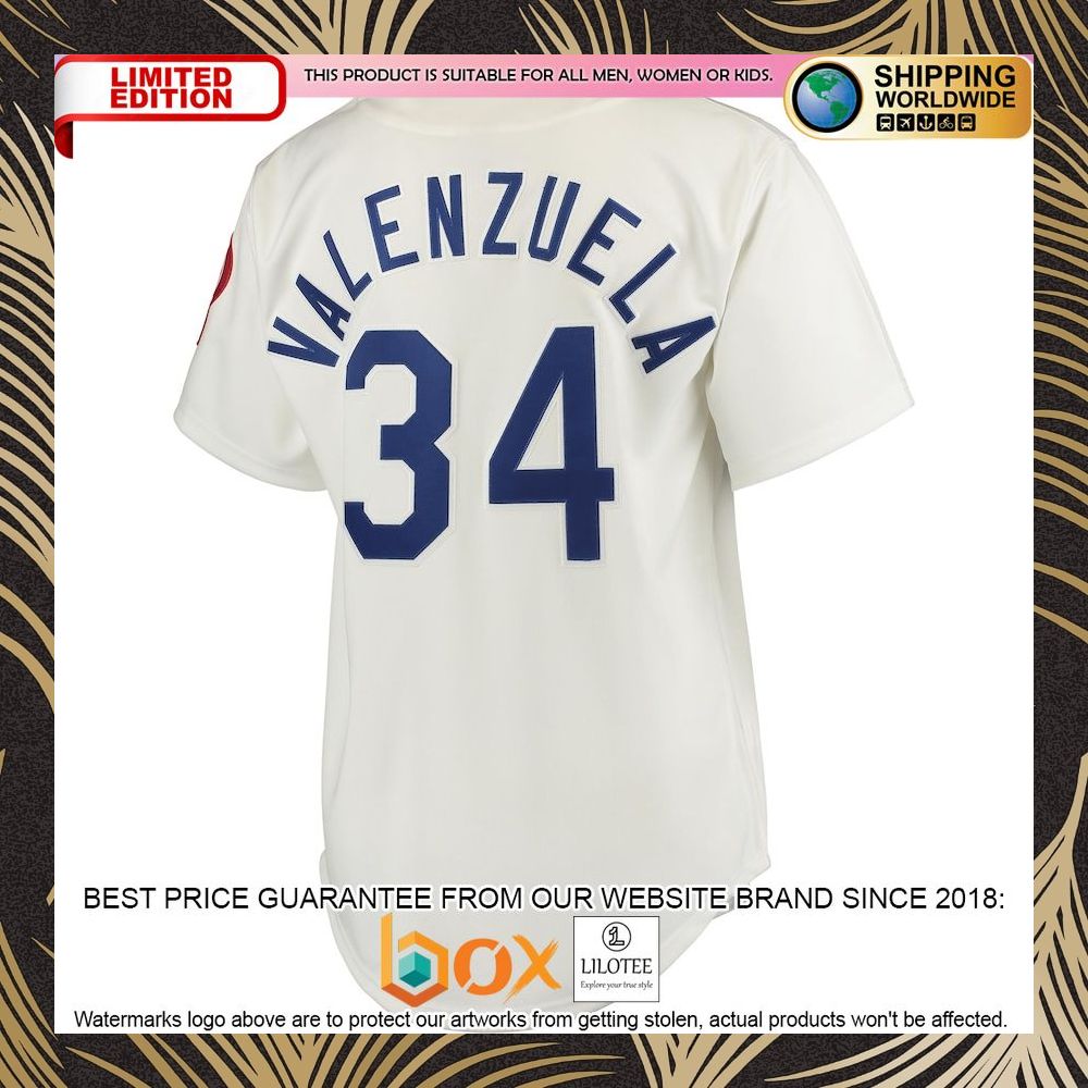 NEW Fernando Valenzuela Los Angeles Dodgers Mitchell & Ness Authentic White Baseball Jersey 6