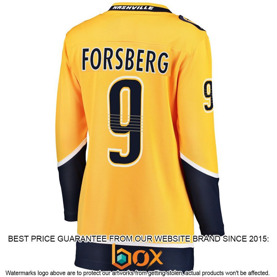 NEW Filip Forsberg Nashville Predators Women's Premier Player Gold Hockey Jersey 3