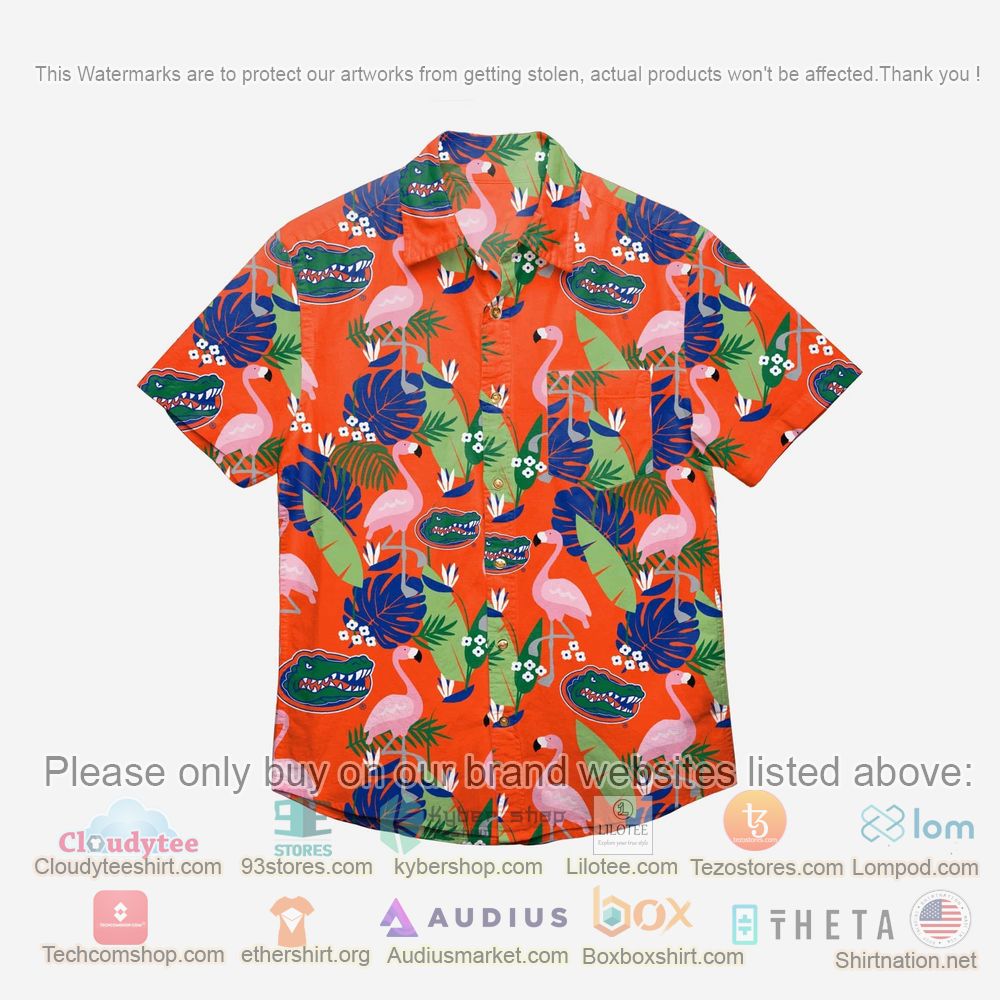 HOT Florida Gators Floral Button-Up Hawaii Shirt 1