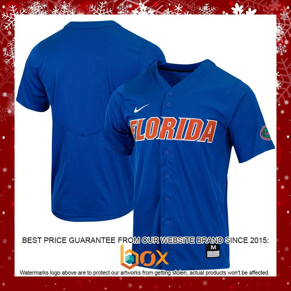 BEST Florida Gators Nike Full-Button Replica Orange Baseball Jersey 5