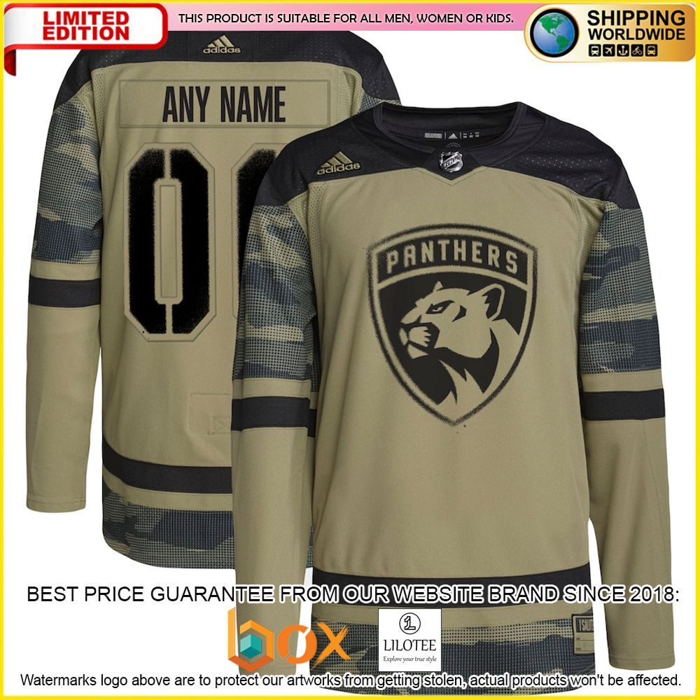 NEW Florida Panthers Adidas Military Appreciation Team Custom Camo Premium Hockey Jersey 1