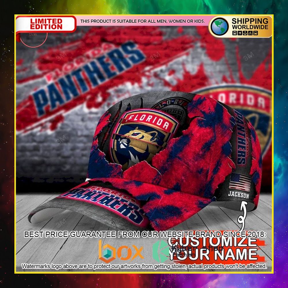 NEW Florida Panthers Skull NHL Custom Name Cap Hat 5