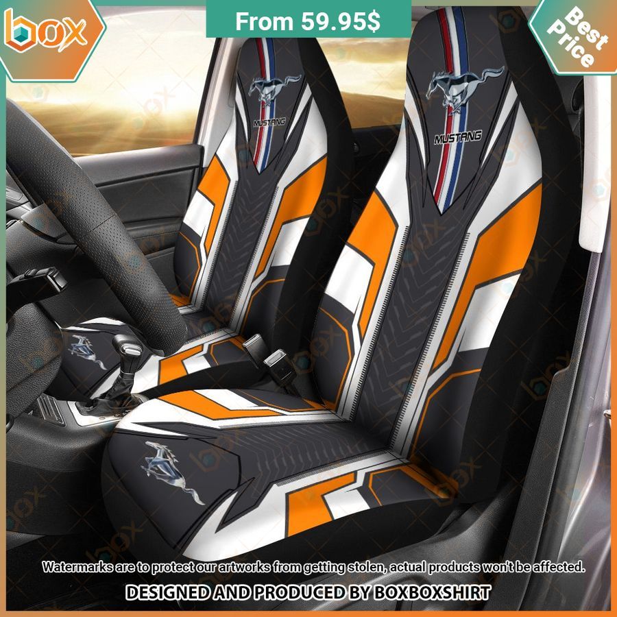 BEST Ford Mustang Orange Car Seat Cover 13