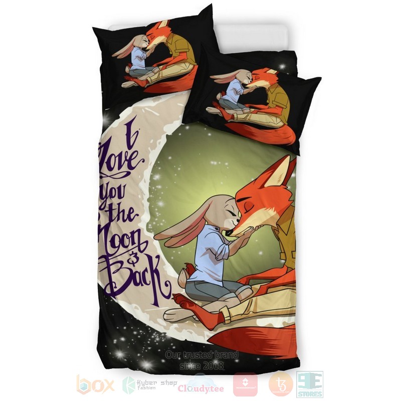 Fox and rabbit I love You to the Moon and Back Bedding Set 2