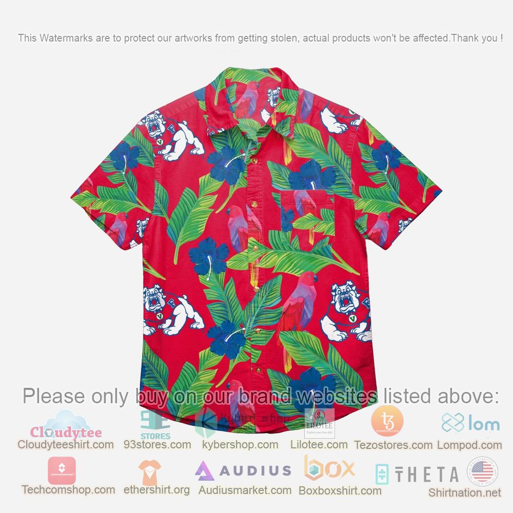 HOT Fresno State Bulldogs Floral Button-Up Hawaii Shirt 1