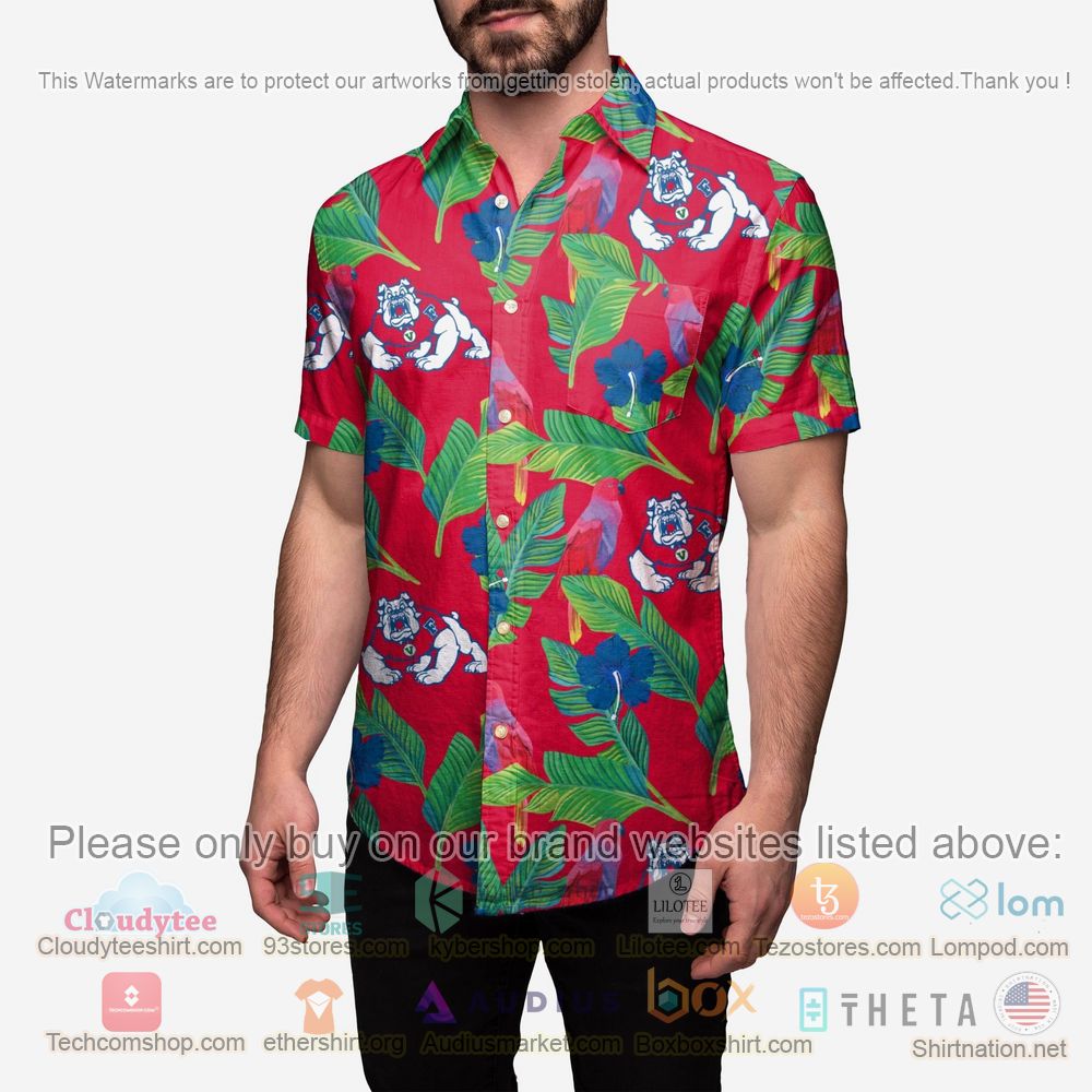 HOT Fresno State Bulldogs Floral Button-Up Hawaii Shirt 2