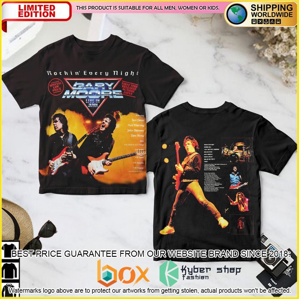 HOT Gary Moore Rockin' Every Night - Live In Japan 3D Shirt 8