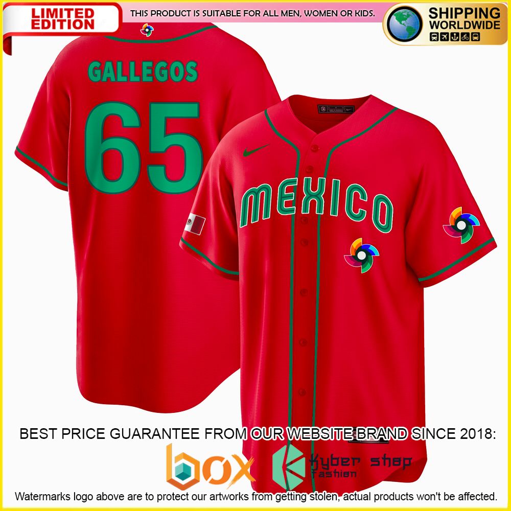 NEW Giovanny Gallegos 65 Mexico Premium Baseball Jersey 1