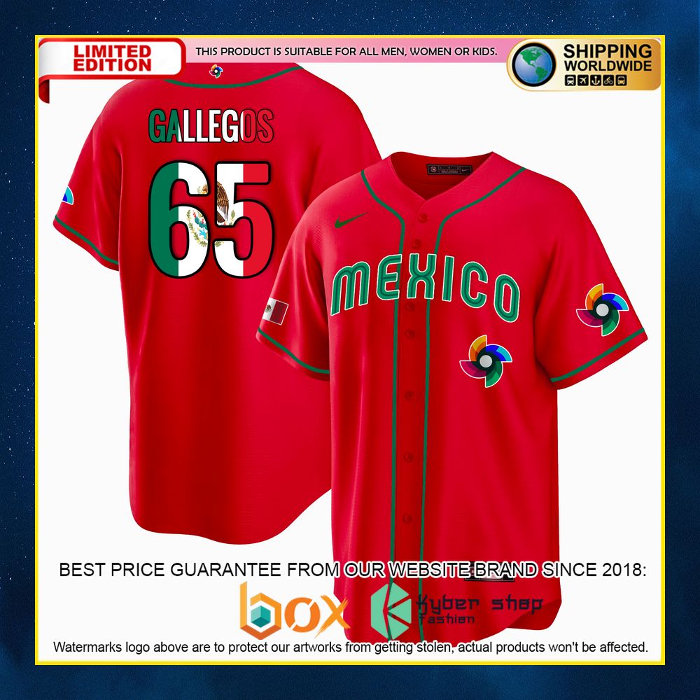 NEW Giovanny Gallegos 65 Mexico Premium Baseball Jersey 14
