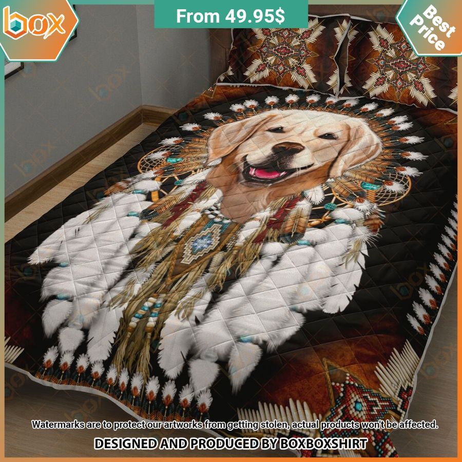 BEST Golden Retriever Dog Native American Rosette Bedding 2