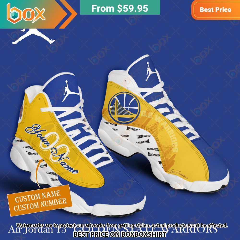 Golden State Warriors Personalized Air Jordan 13 Sneaker 1