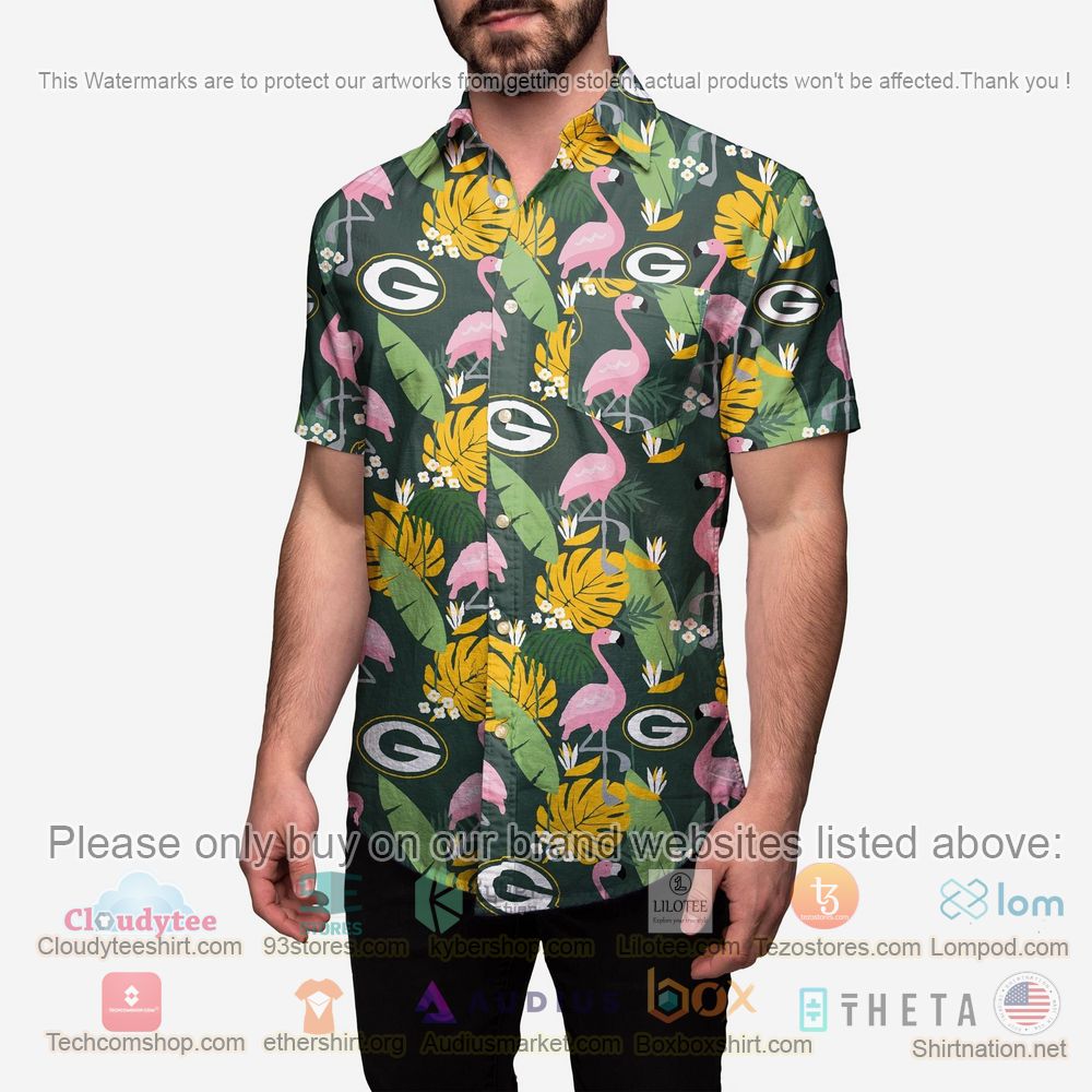 HOT Green Bay Packers Floral Button-Up Hawaii Shirt 2