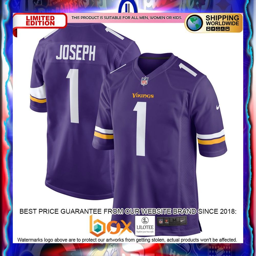 NEW Greg Joseph Minnesota Vikings Purple Football Jersey 12