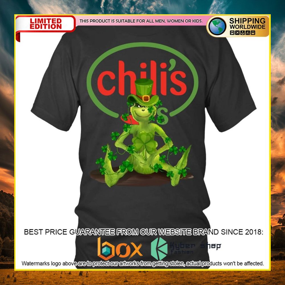 NEW Grinch Patrick's Day Chili's 3D Hoodie, Shirt 9