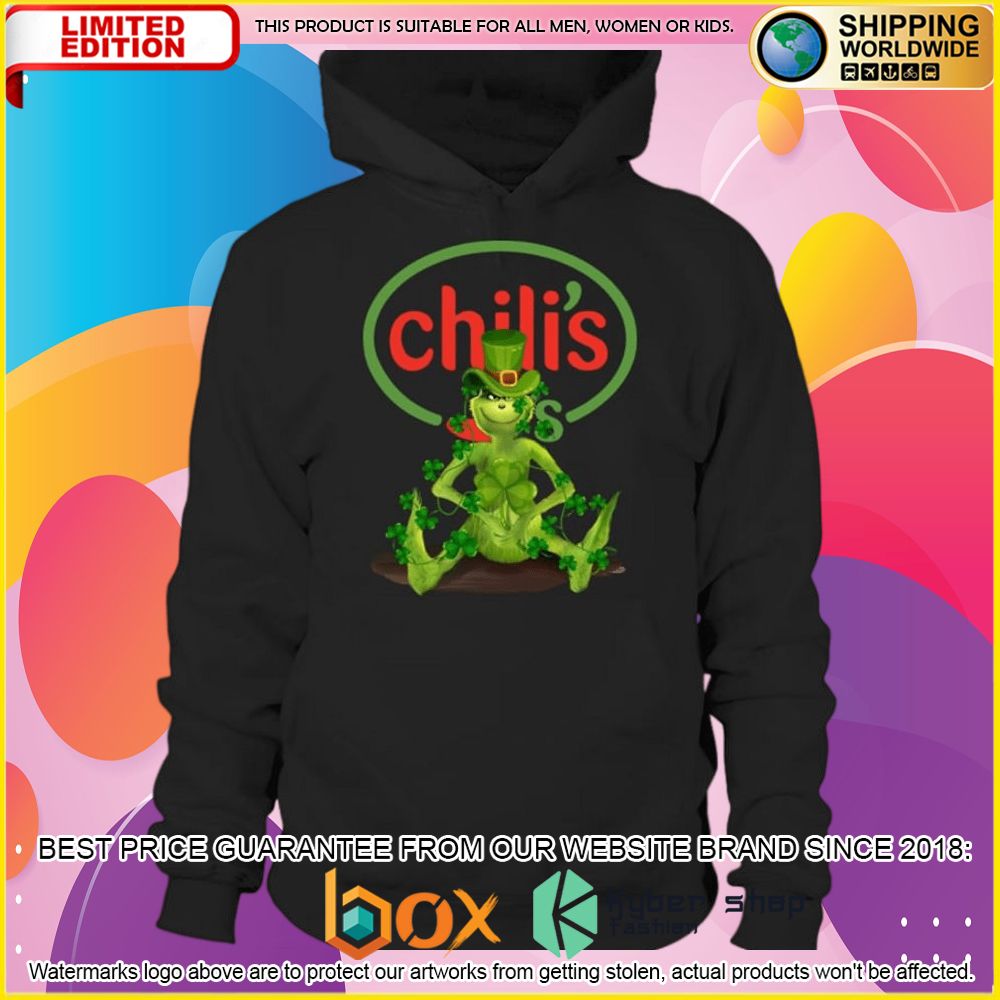 NEW Grinch Patrick's Day Chili's 3D Hoodie, Shirt 6