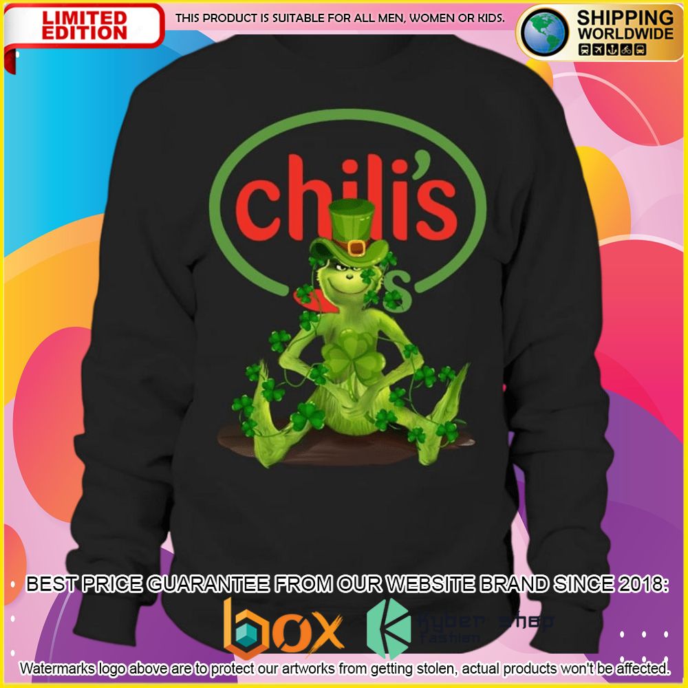 NEW Grinch Patrick's Day Chili's 3D Hoodie, Shirt 7