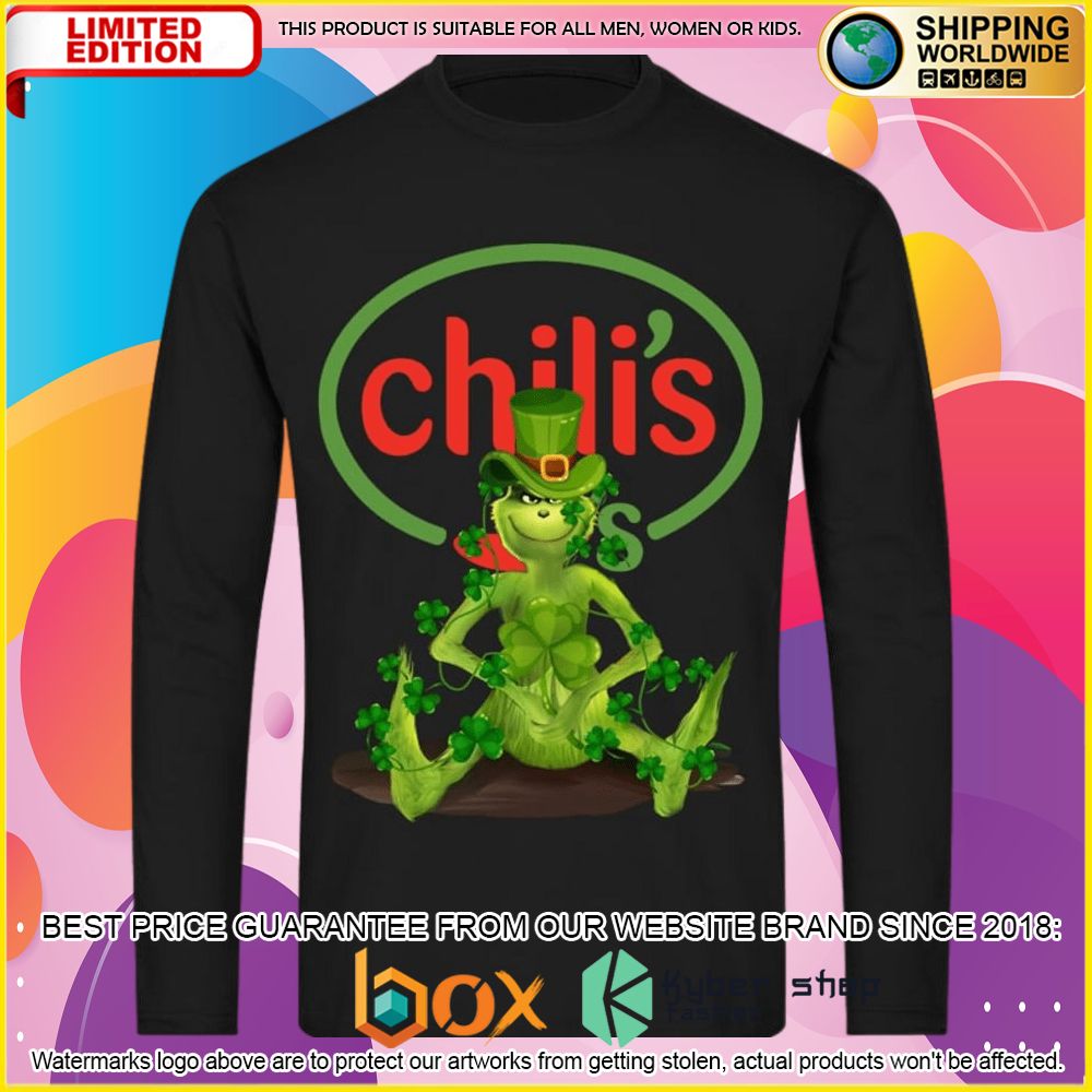 NEW Grinch Patrick's Day Chili's 3D Hoodie, Shirt 8
