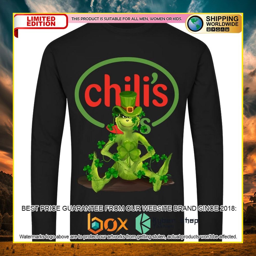 NEW Grinch Patrick's Day Chili's 3D Hoodie, Shirt 12