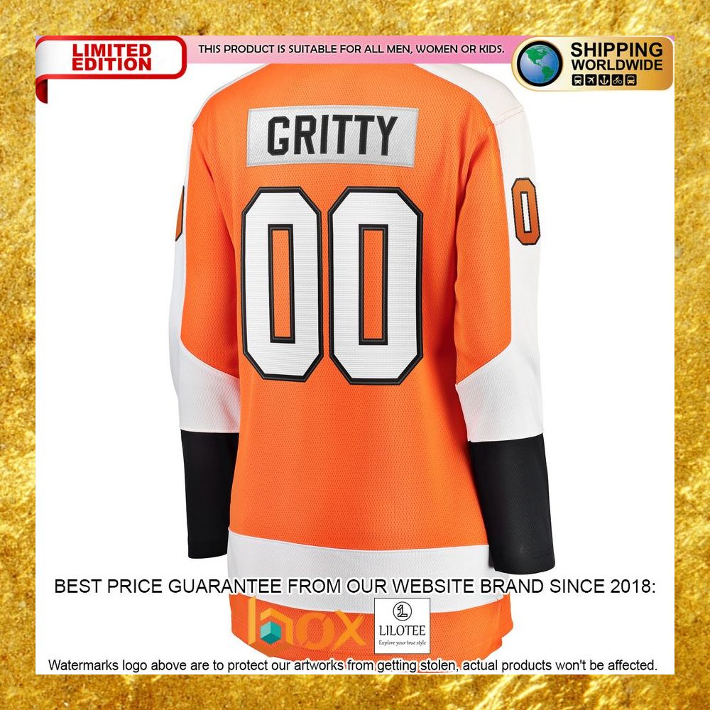 NEW Gritty Philadelphia Flyers Women's Player Orange Hockey Jersey 7