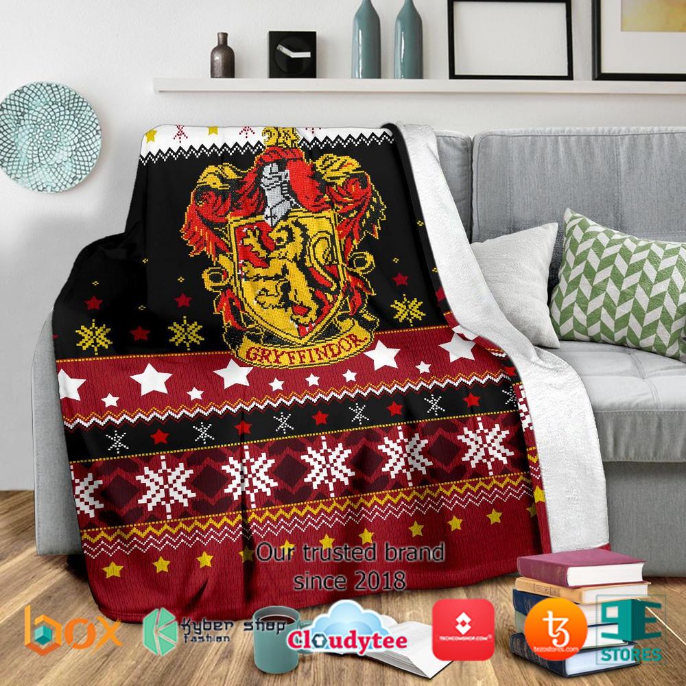 Gryffindor Art Ugly Christmas Blanket 4