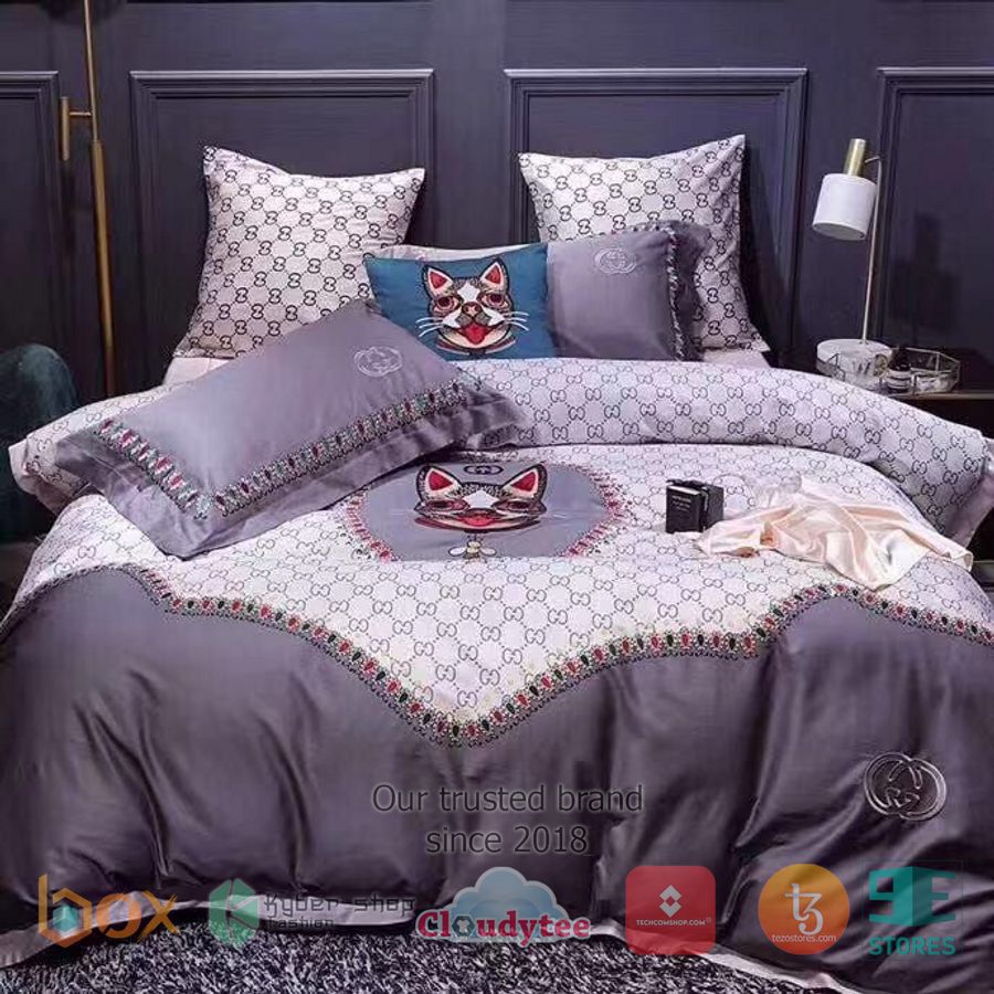 Gucci Cat-Dog Pattern Bedding Set 1