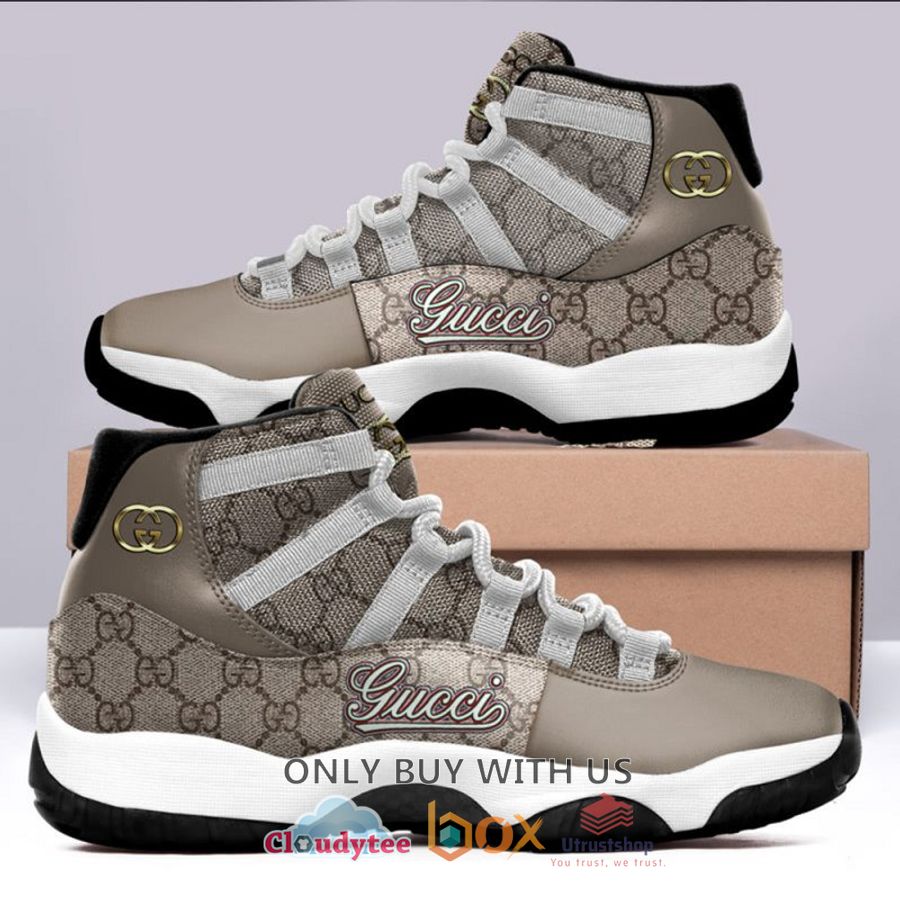 Gucci Grey Color Air Jordan 11 Shoes - Express your unique style with ...