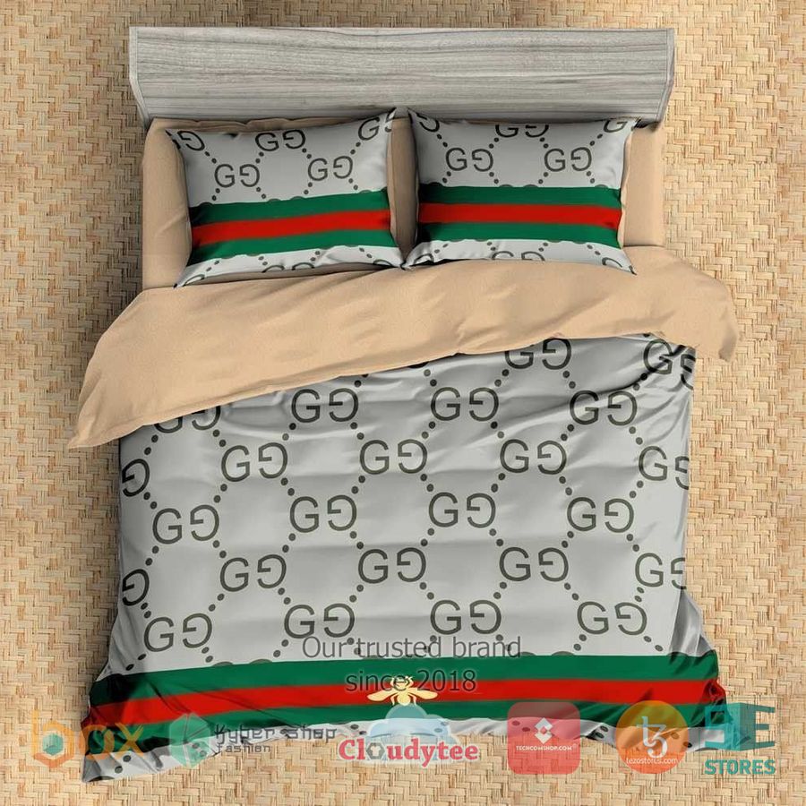 Gucci Grey Pattern Bedding Set 1