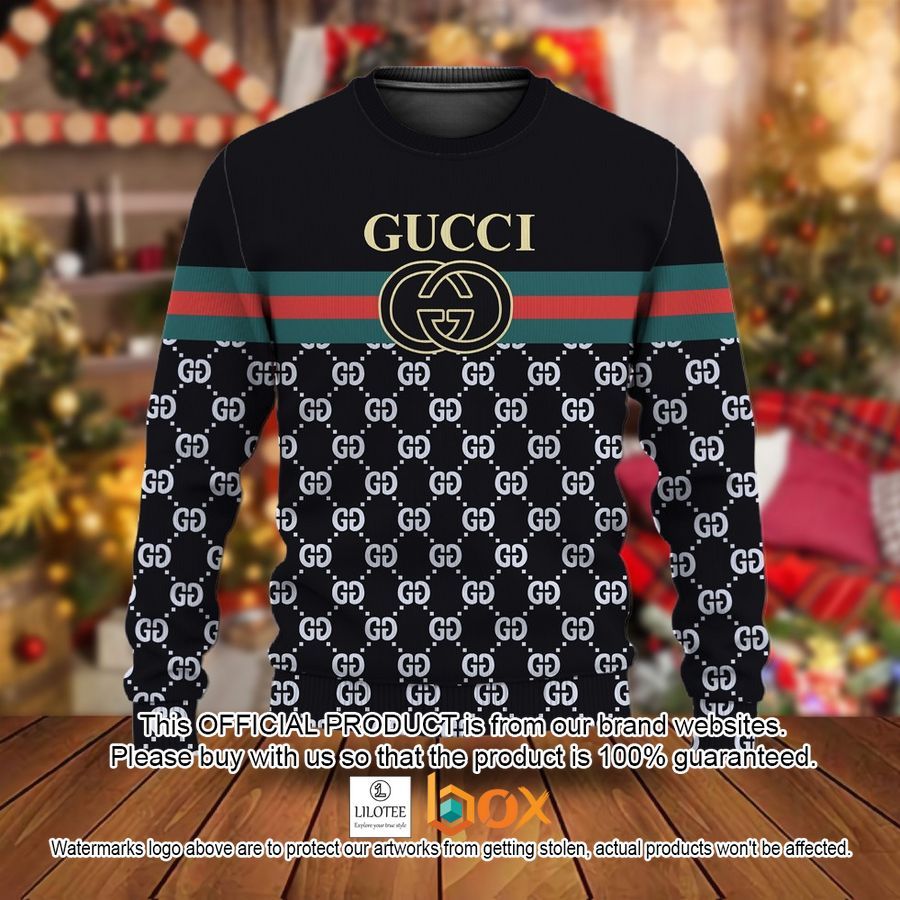 BEST Gucci Red green line black Christmas Sweater 2