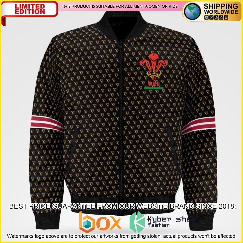NEW Guinness Beer Welsh Rugby Premium Bomber Jacket 2