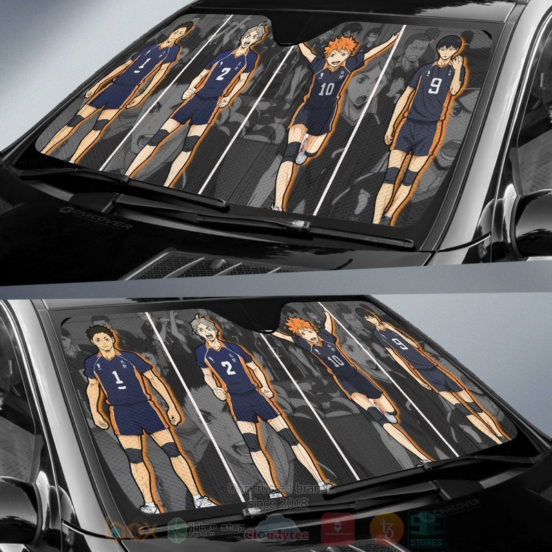 Haikyuu Anime Karasuno Car Sunshade 2