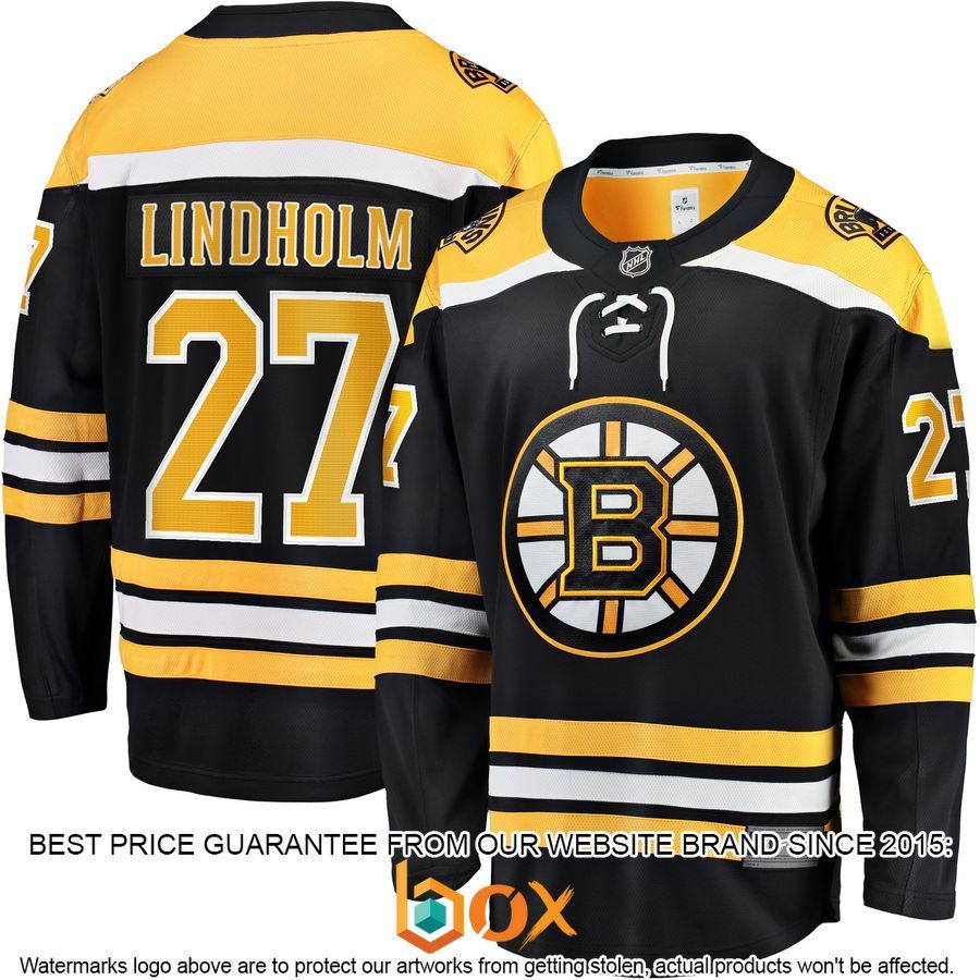 NEW Hampus Lindholm Boston Bruins Home Player Black Hockey Jersey 1
