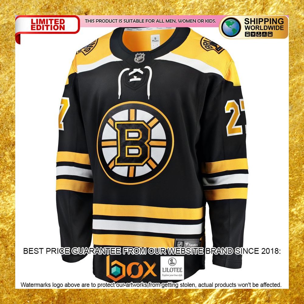 NEW Hampus Lindholm Boston Bruins Home Player Black Hockey Jersey 6
