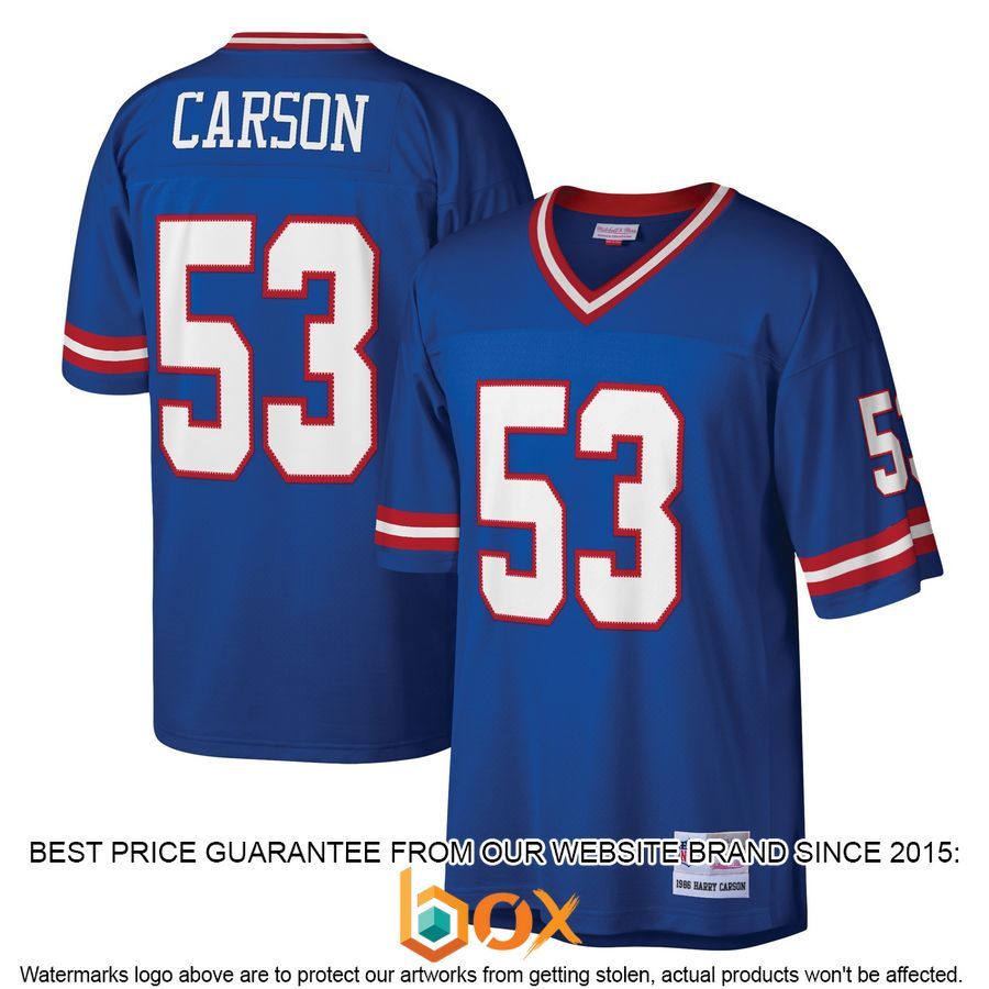 NEW Harry Carson New York Giants Mitchell & Ness Legacy Replica Royal Football Jersey 11