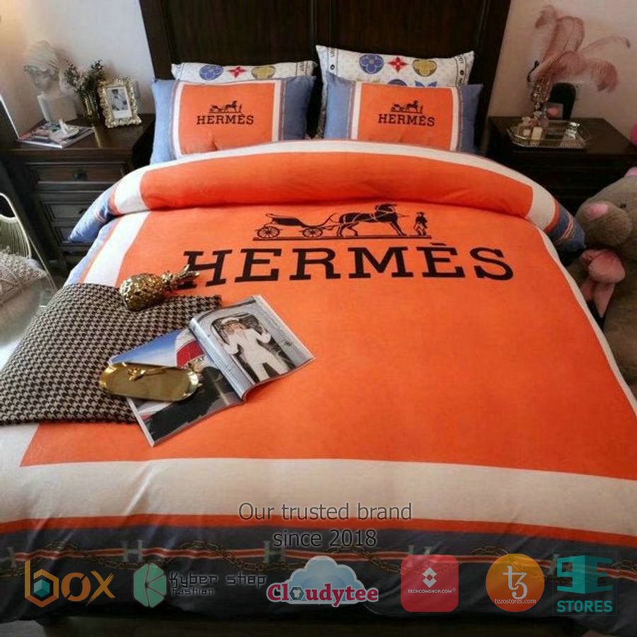 Hermes Horse Orange Bedding Set 1