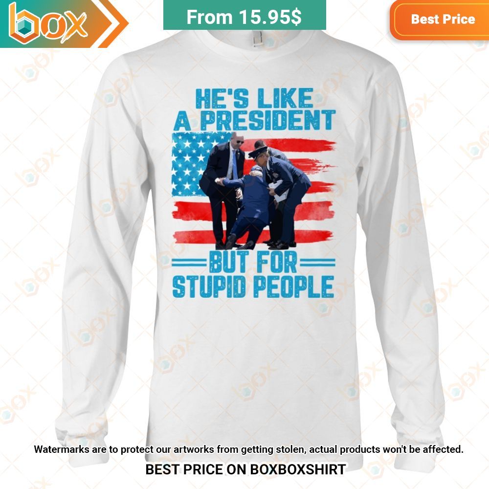 He's Like A Presient But For Stupid People US Flag Hoodie Shirt 6