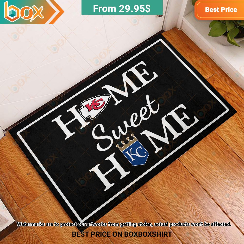Home Sweet Home Kansas City Chiefs Kansas City Royals Doormat 2