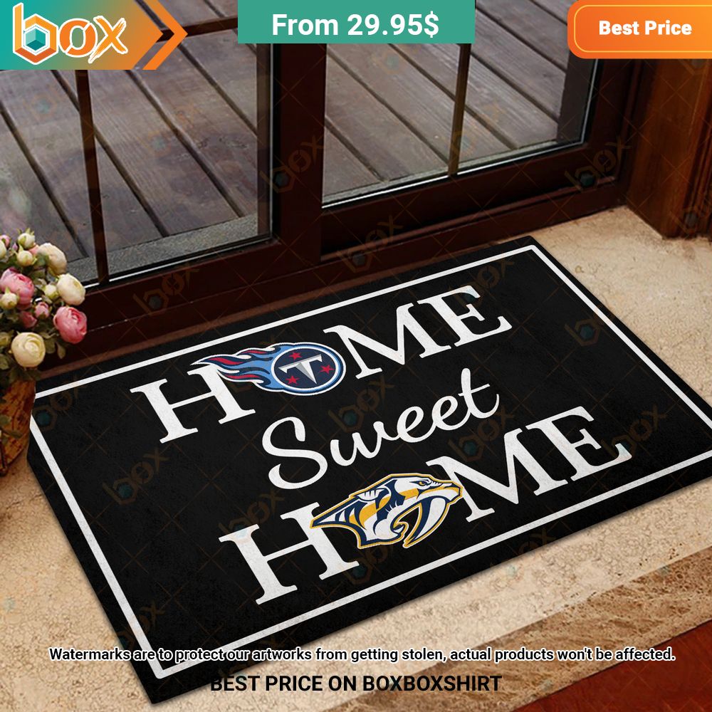 Home Sweet Home Tennessee Titans Nashville Predators Doormat 14