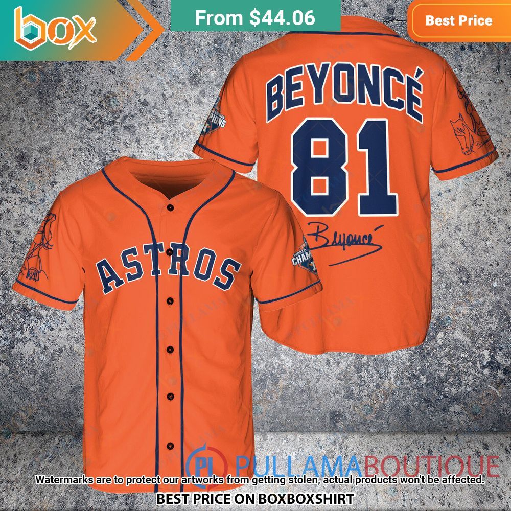 Houston Astros Beyonce Orange Baseball Jersey 7