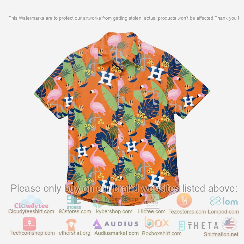 HOT Houston Astros Floral Button-Up Hawaii Shirt 1